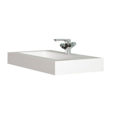 STONE WASH BASIN 800MM MARBLE WHITE (A)