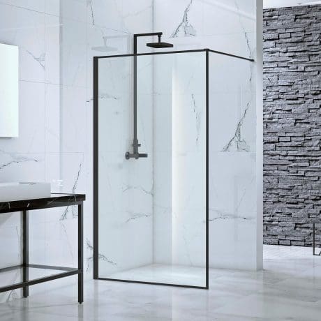 Velar Clear Walk-In 800Mm Black