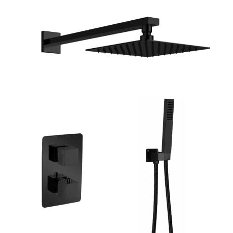 New Mineral Square Shower Pack Matt Black