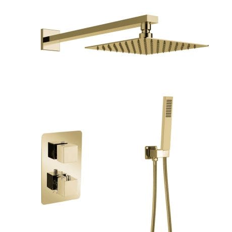 New Mineral Square Shower Pack Brush Brass