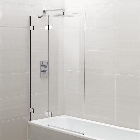 LINEAR HINGED BATH SCREEN 1400 X 900