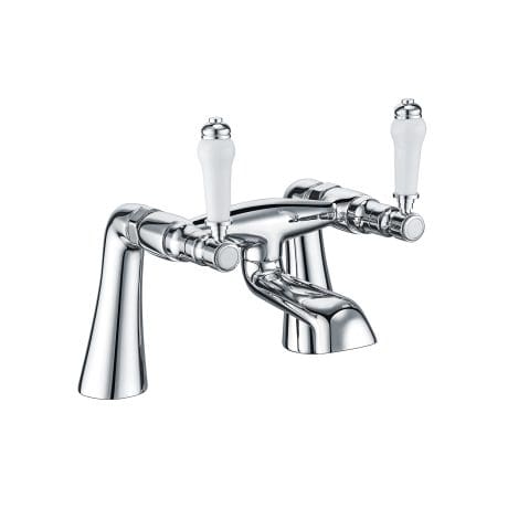 White Lever Bath Filler Chrome