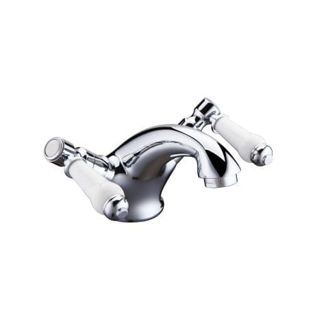 White Lever Basin Mixer Chrome