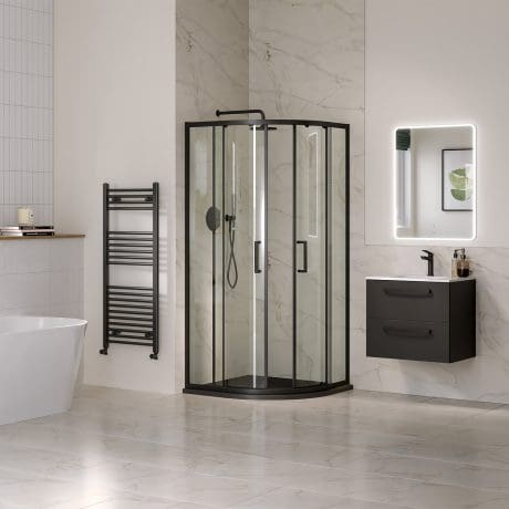 Aquaglass 6Mm Black 1200 X 900 Cubicle