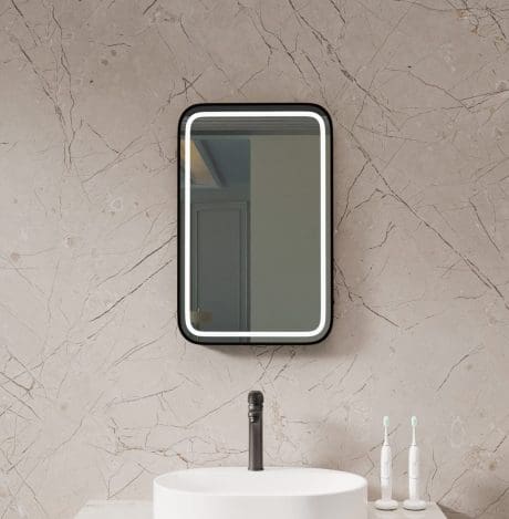 Luma Rectangle Led Mirror Black 600 X 800