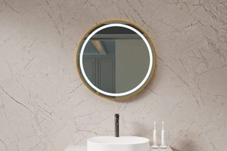 Luma Round Led Mirror Brass 500