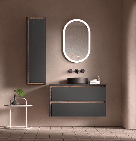 Indico 800 2Drw W/Hung Unit Black/Valenti