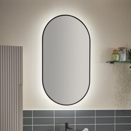Sharon Oval Led Mirror 52/92 Black