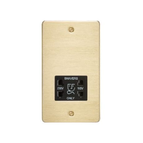 Shaver Socket Brush Brass & Black Insert