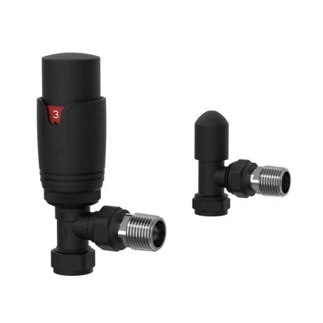 Angled Thermostatic Valve Set Black