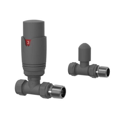 Straight Thermosatic Valve Anthracite
