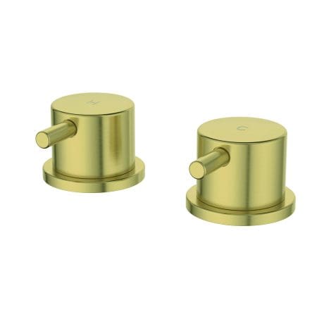 Round Deck Bath Side Valve Brushed Brass