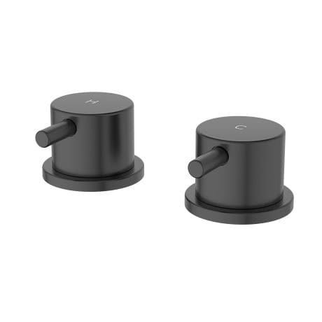 Round Deck Bath Side Valve Matt Black